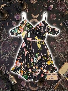 Current Mood x Dolls Kill WILDFLOWER DREAMS WRAP DRESS - FLORAL